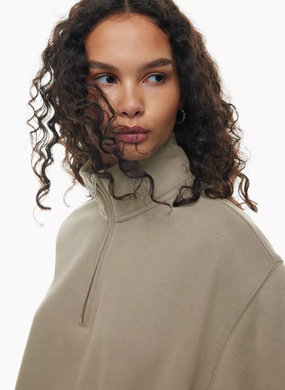 cozy fleece boyfriend 1/4 zip sweatshirt