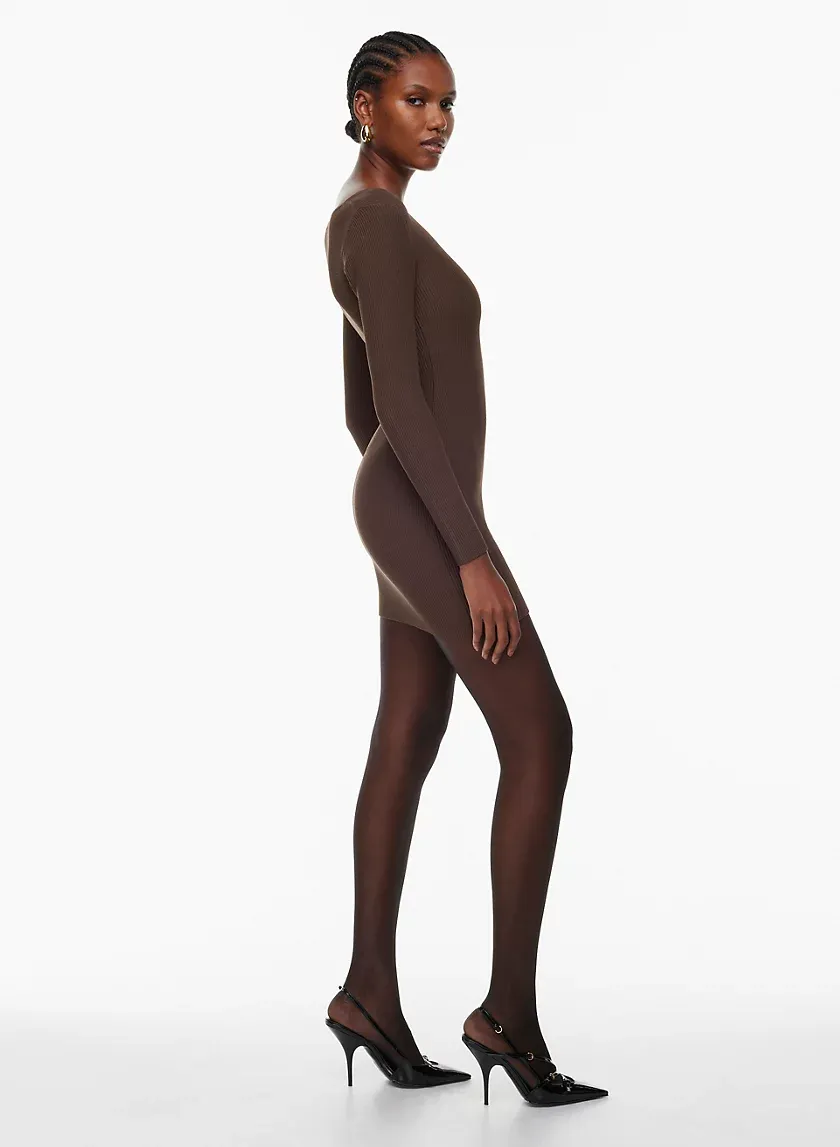 sculpt knit v-neck dress