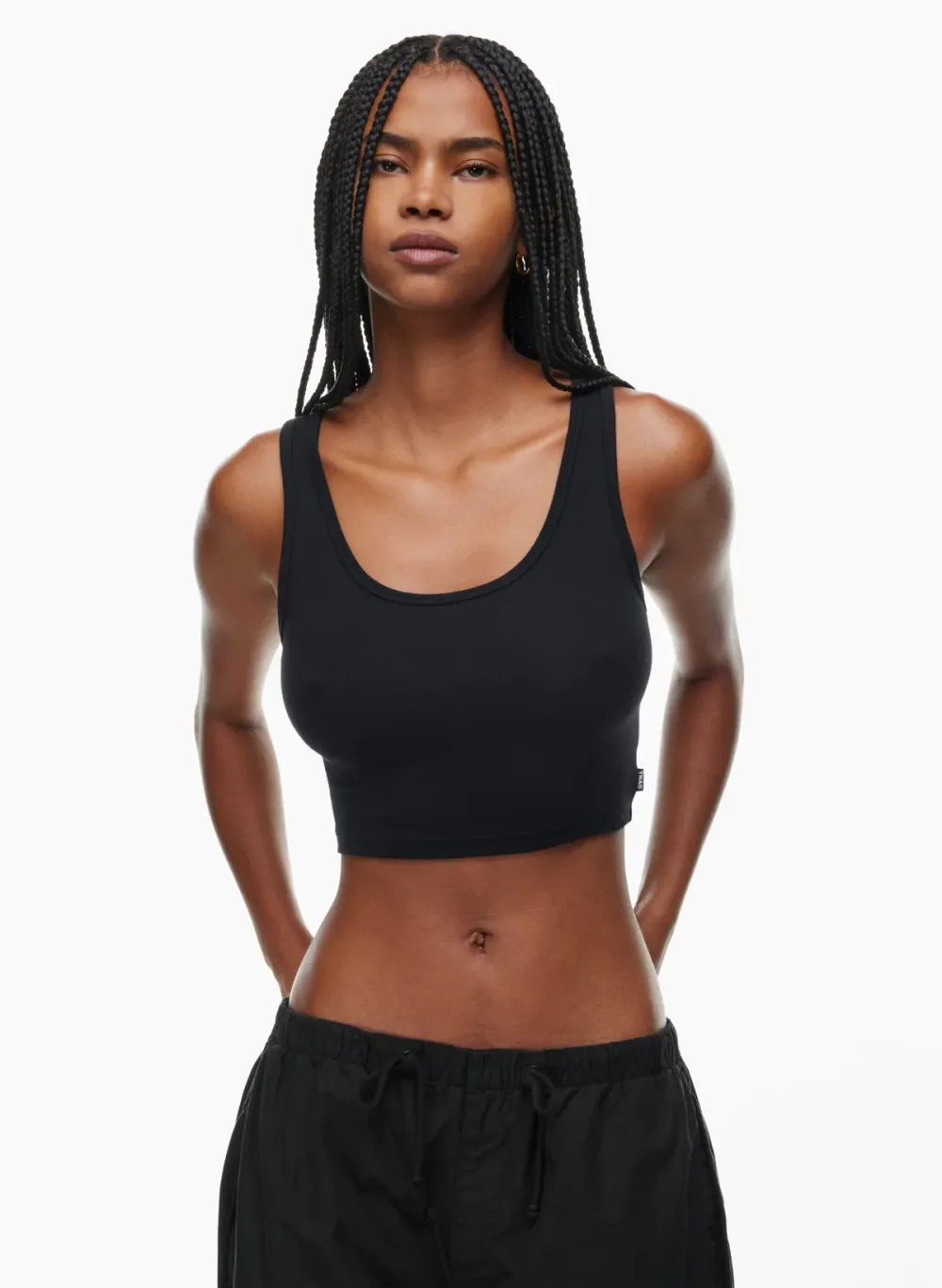 homestretchTM scoopneck cropped tank