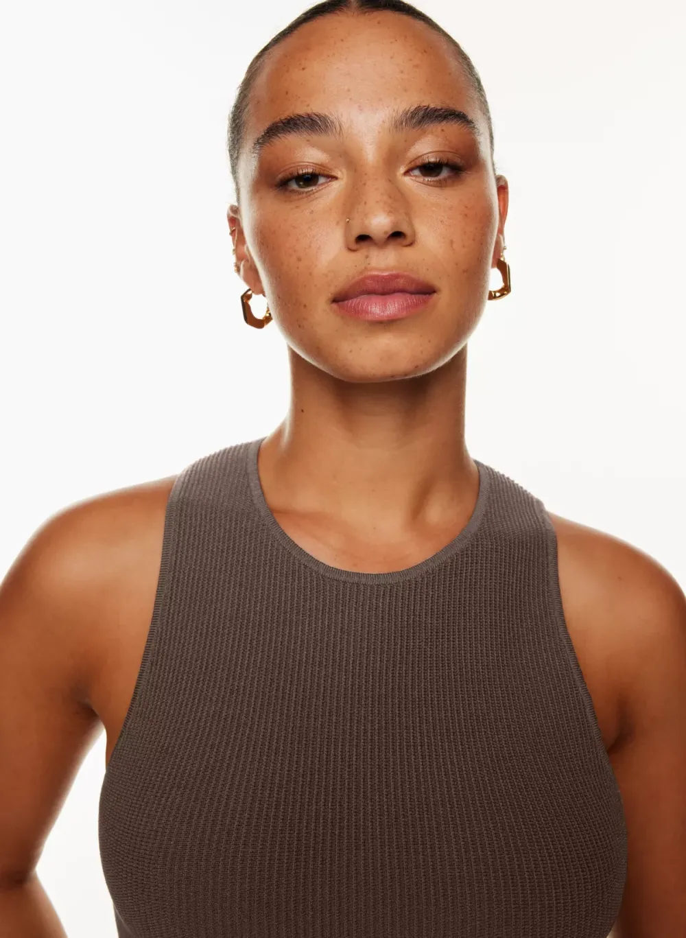 sculpt knit racer mini dress