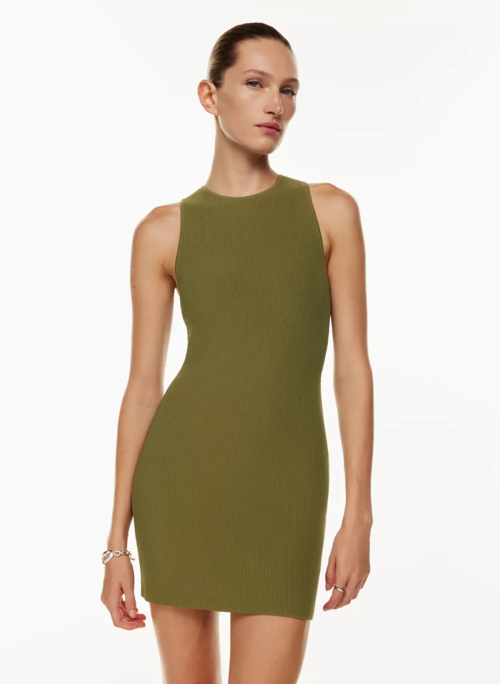 sculpt knit racer mini dress