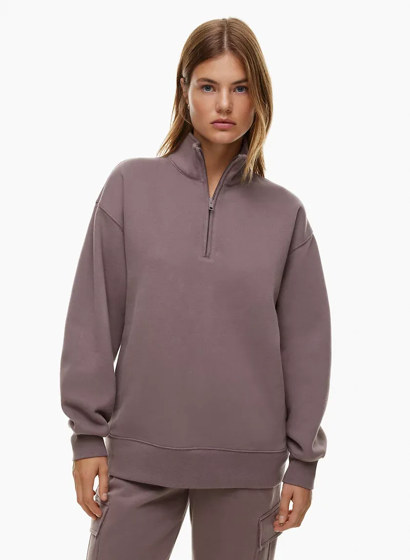 cozy fleece boyfriend 1/4 zip sweatshirt