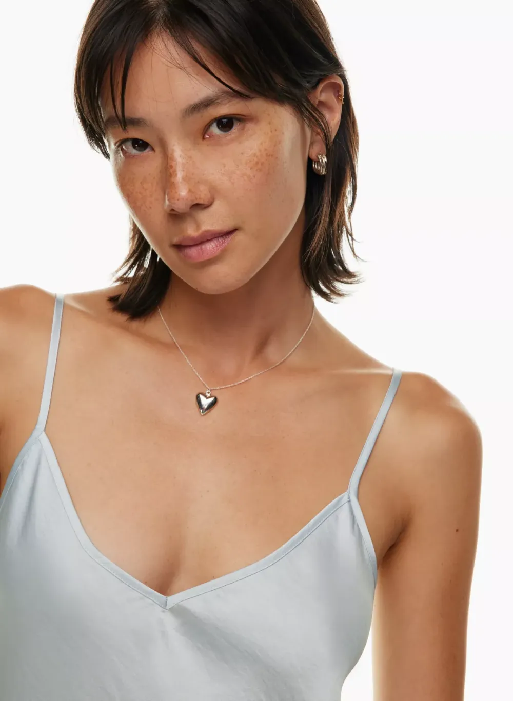 only slip satin midi dress