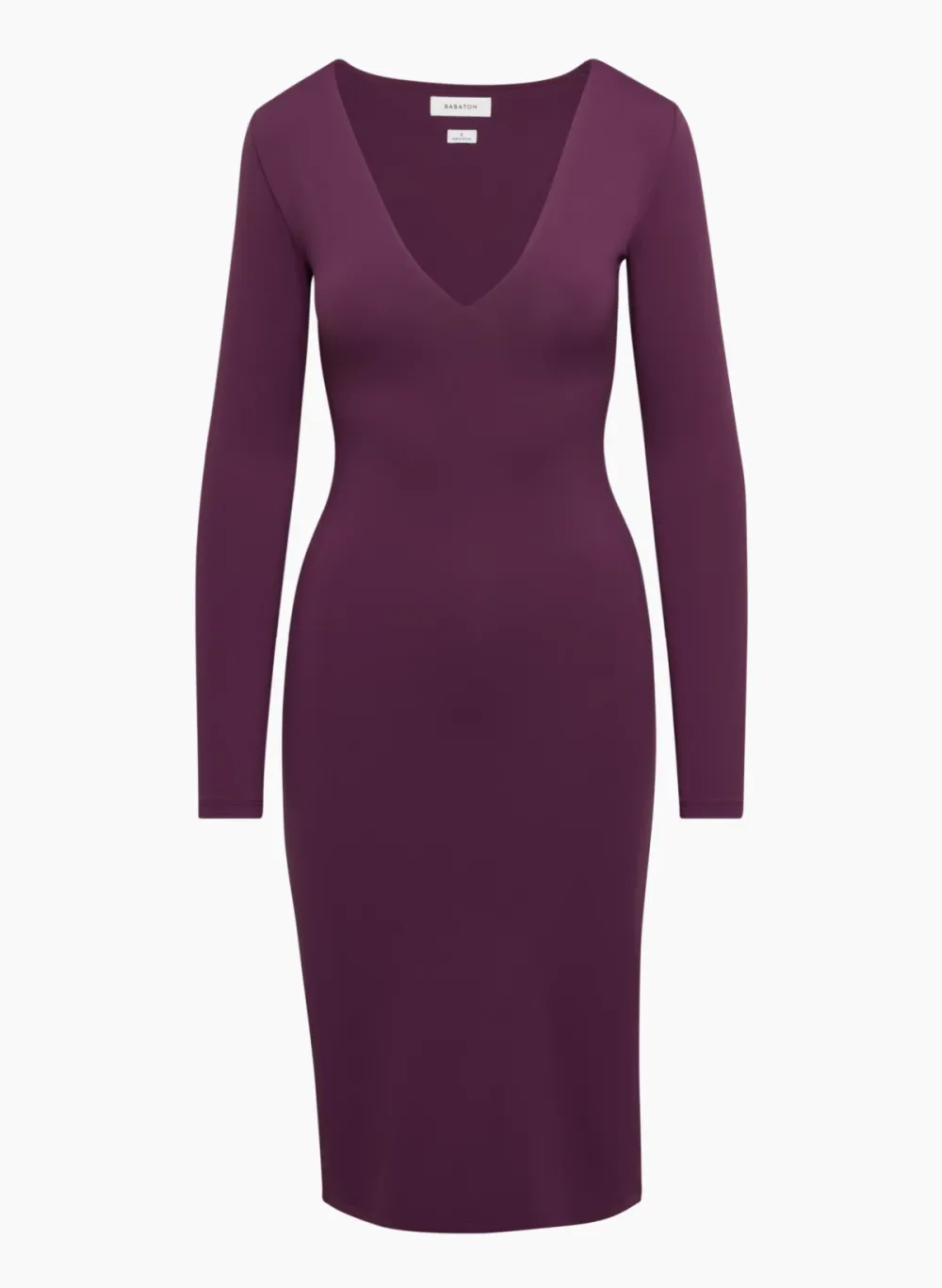 contour v-neck longsleeve dress