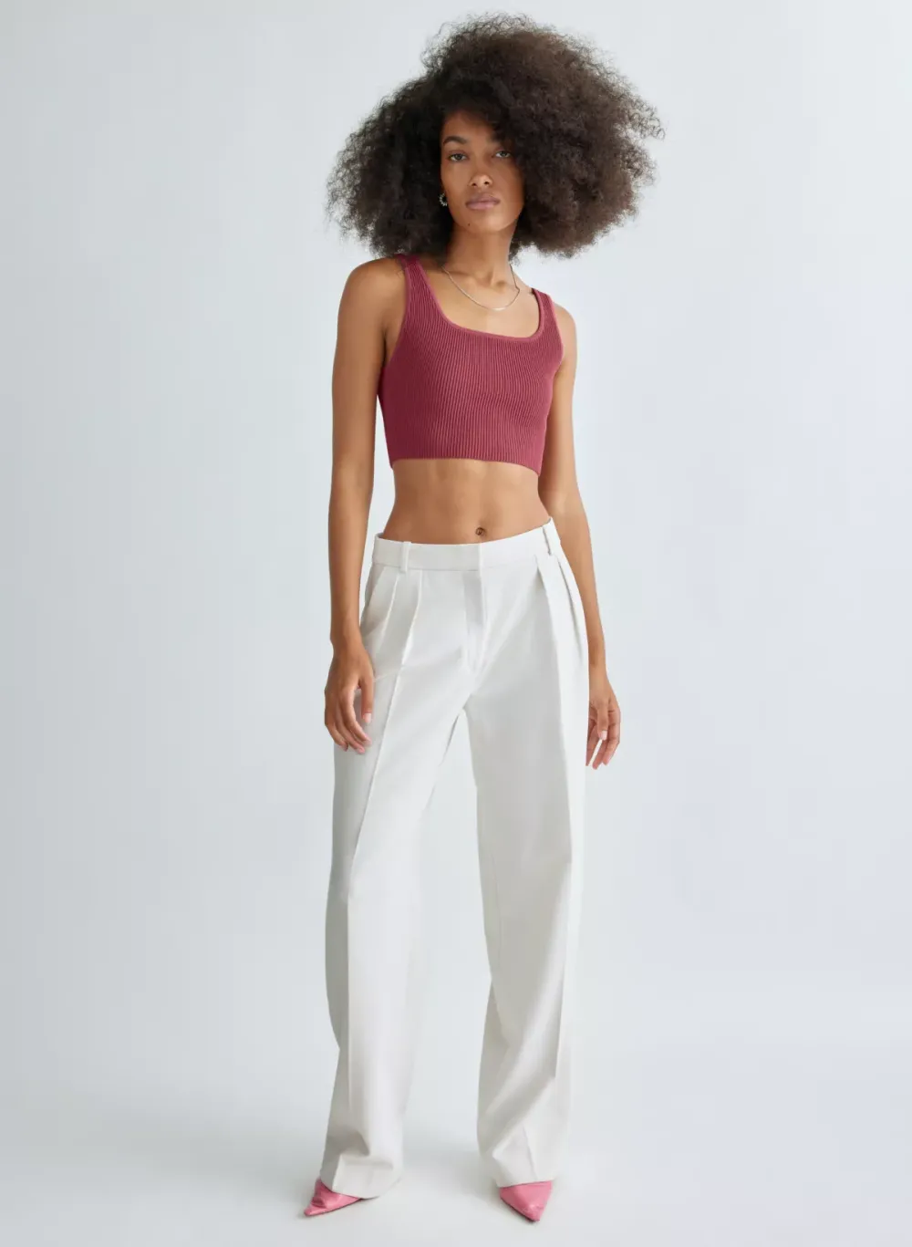 sculpt knit squareneck cropped tank