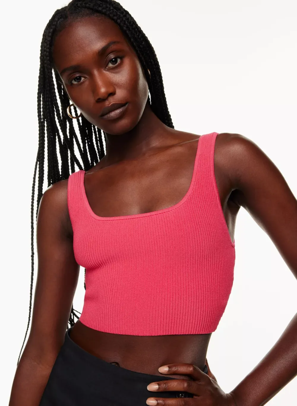 sculpt knit squareneck cropped tank