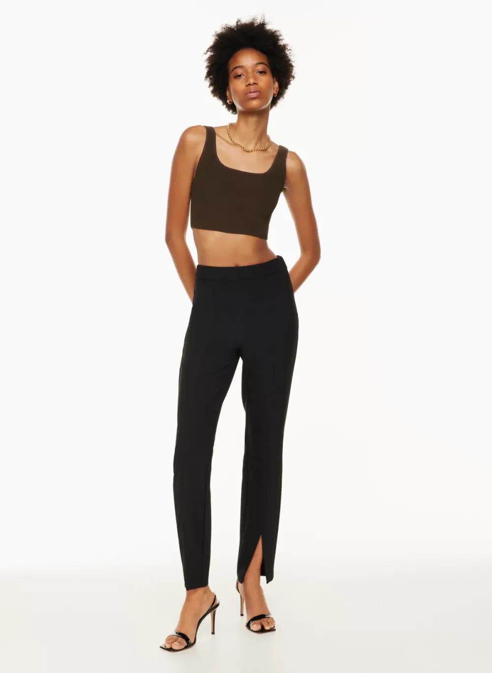 sculpt knit squareneck cropped tank