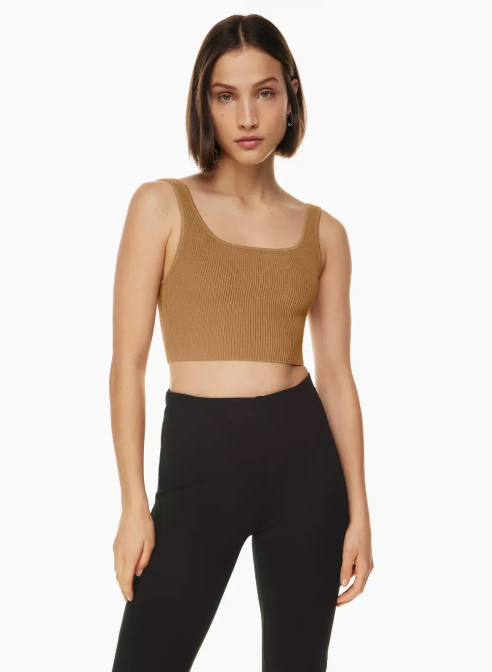 sculpt knit squareneck cropped tank
