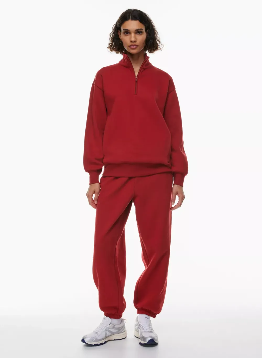 cozy fleece boyfriend 1/4 zip sweatshirt