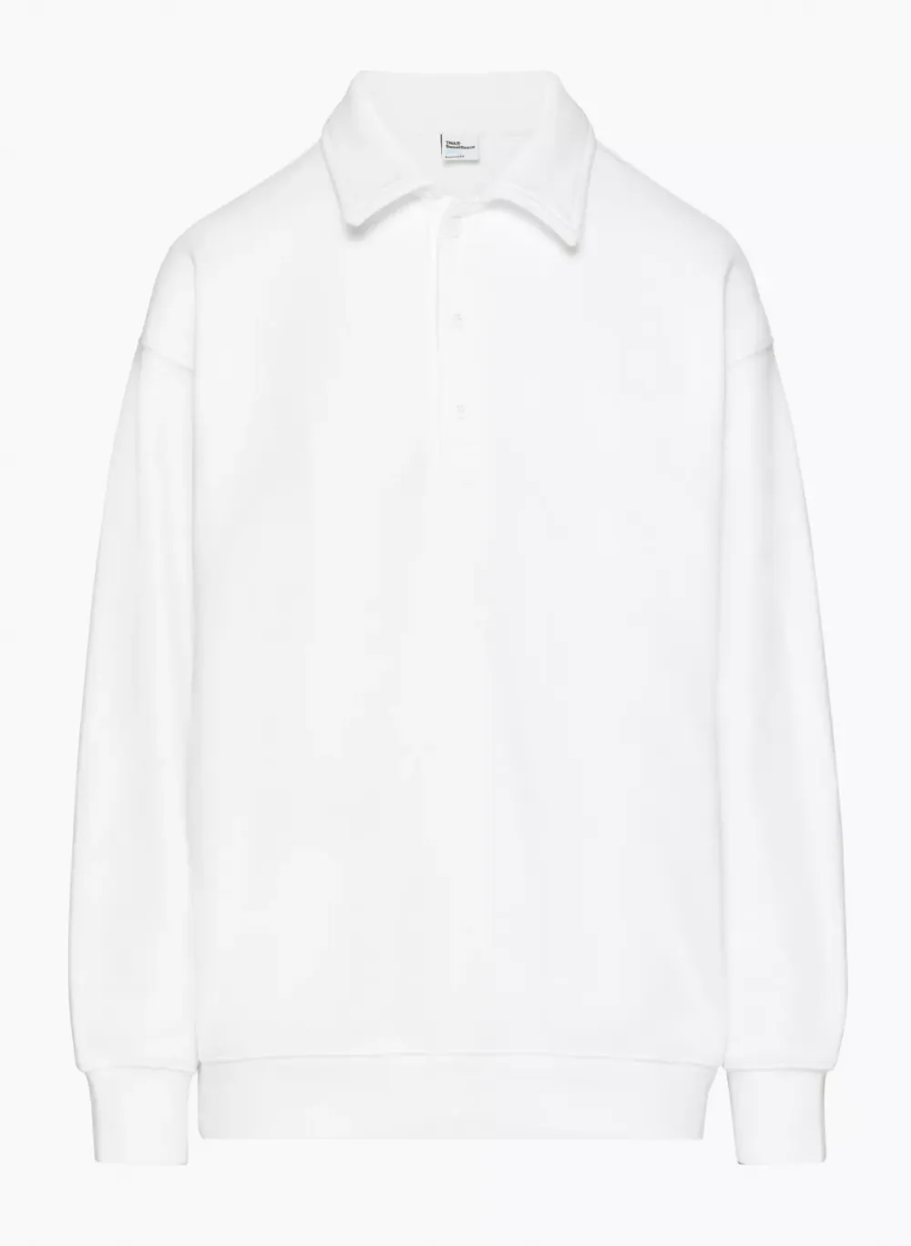 cozy fleece boyfriend polo sweatshirt