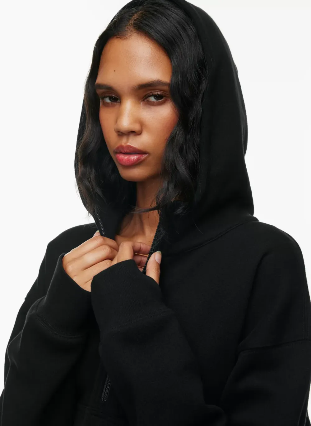cozy fleece boyfriend boxy 1⁄2 zip hoodie