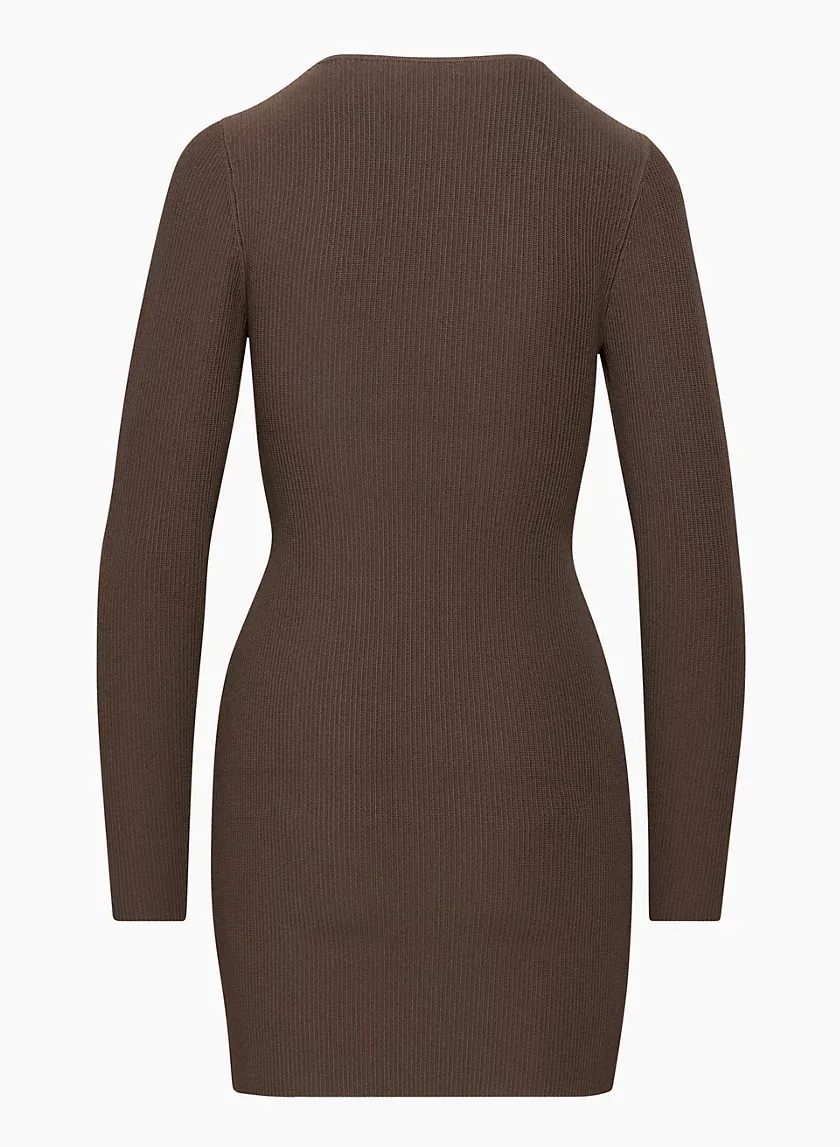 sculpt knit v-neck dress