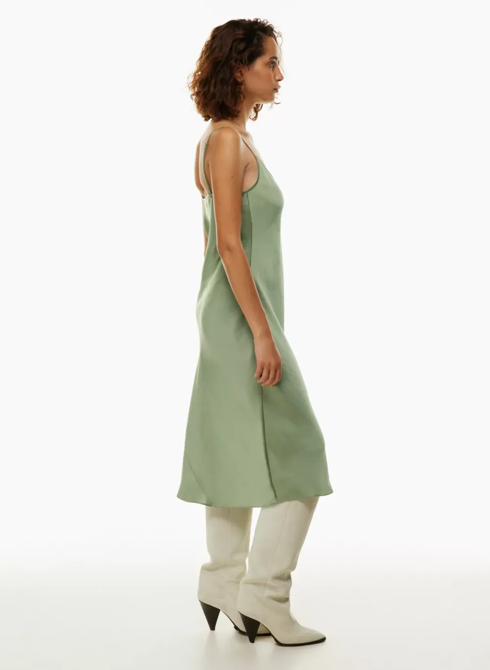 only slip satin midi dress