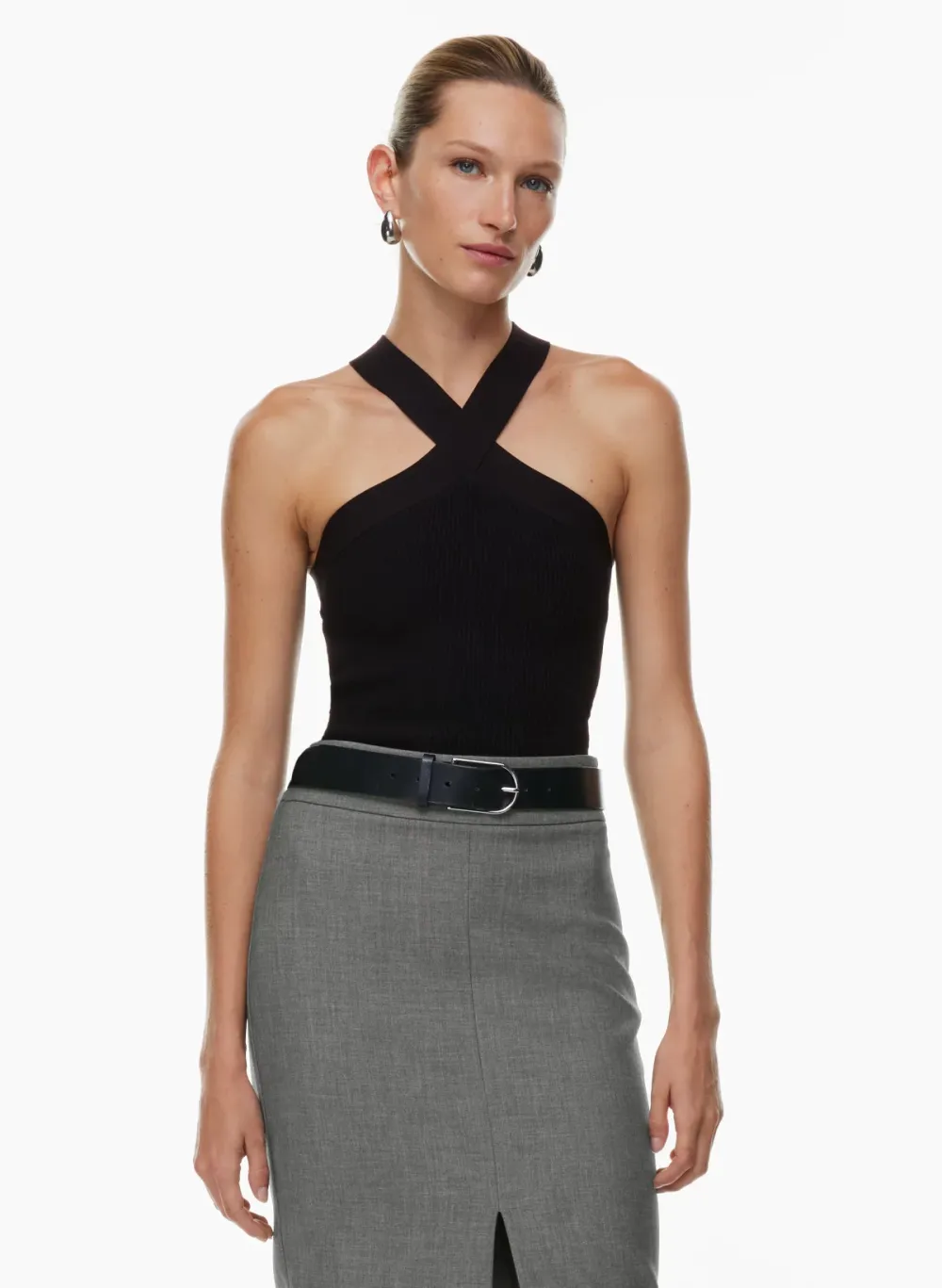 sculpt knit criss cross tank