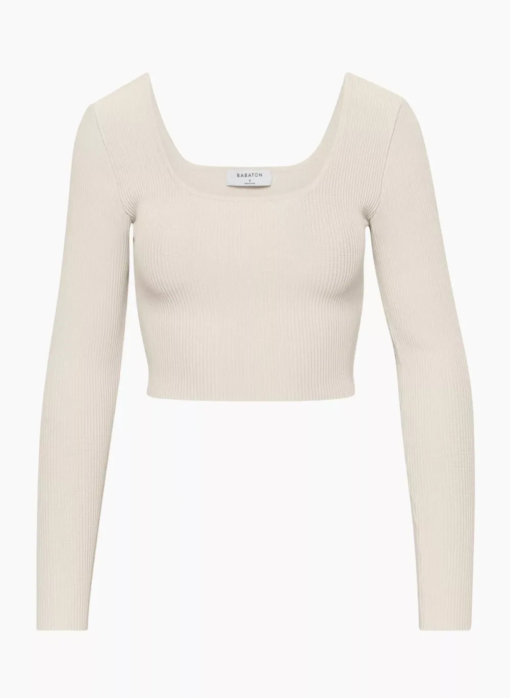 sculpt knit squareneck cropped longsleeve
