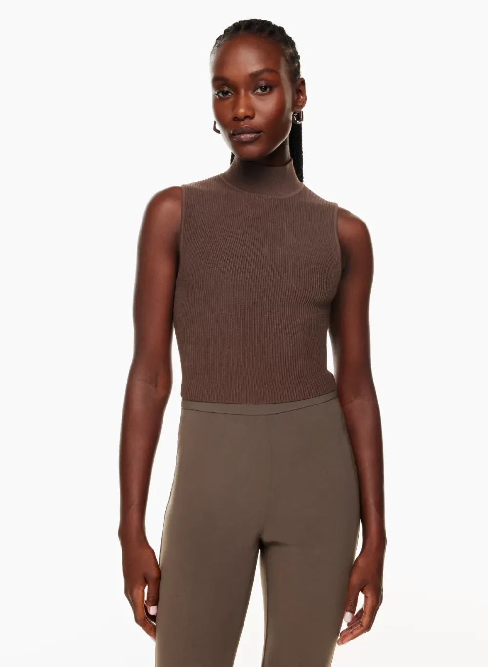 sculpt knit mockneck tank