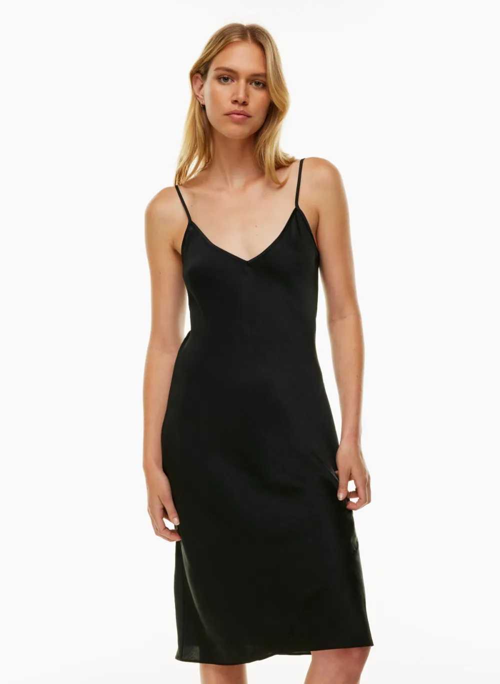 only slip satin midi dress