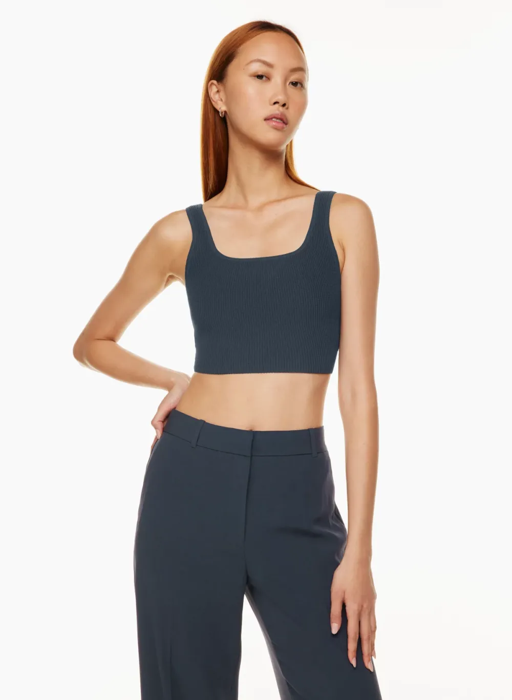 sculpt knit squareneck cropped tank