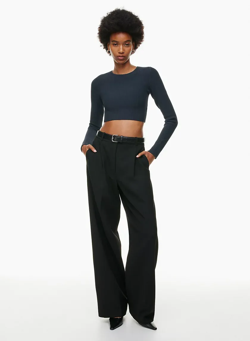 sculpt knit crew cropped longsleeve