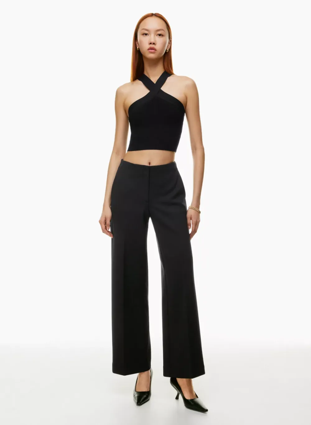 sculpt knit criss cross cropped tank