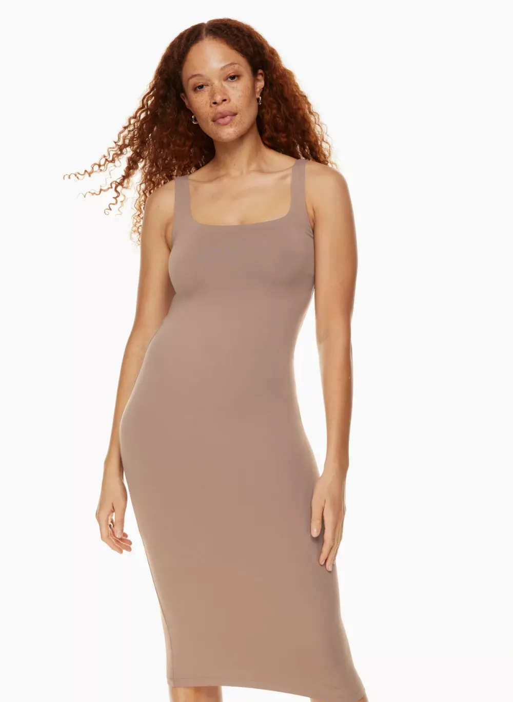 contour squareneck midi dress