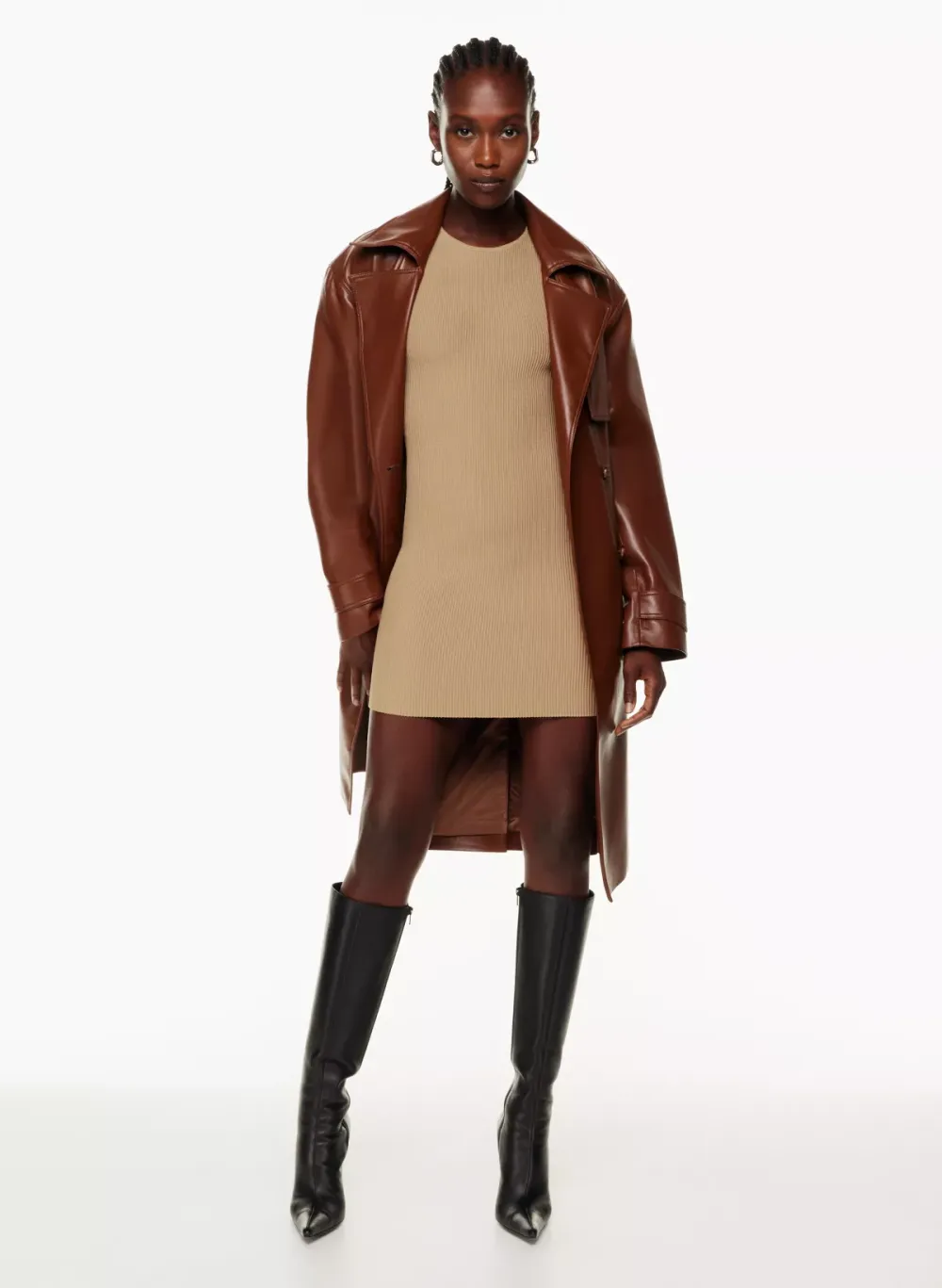 sculpt knit racer mini dress