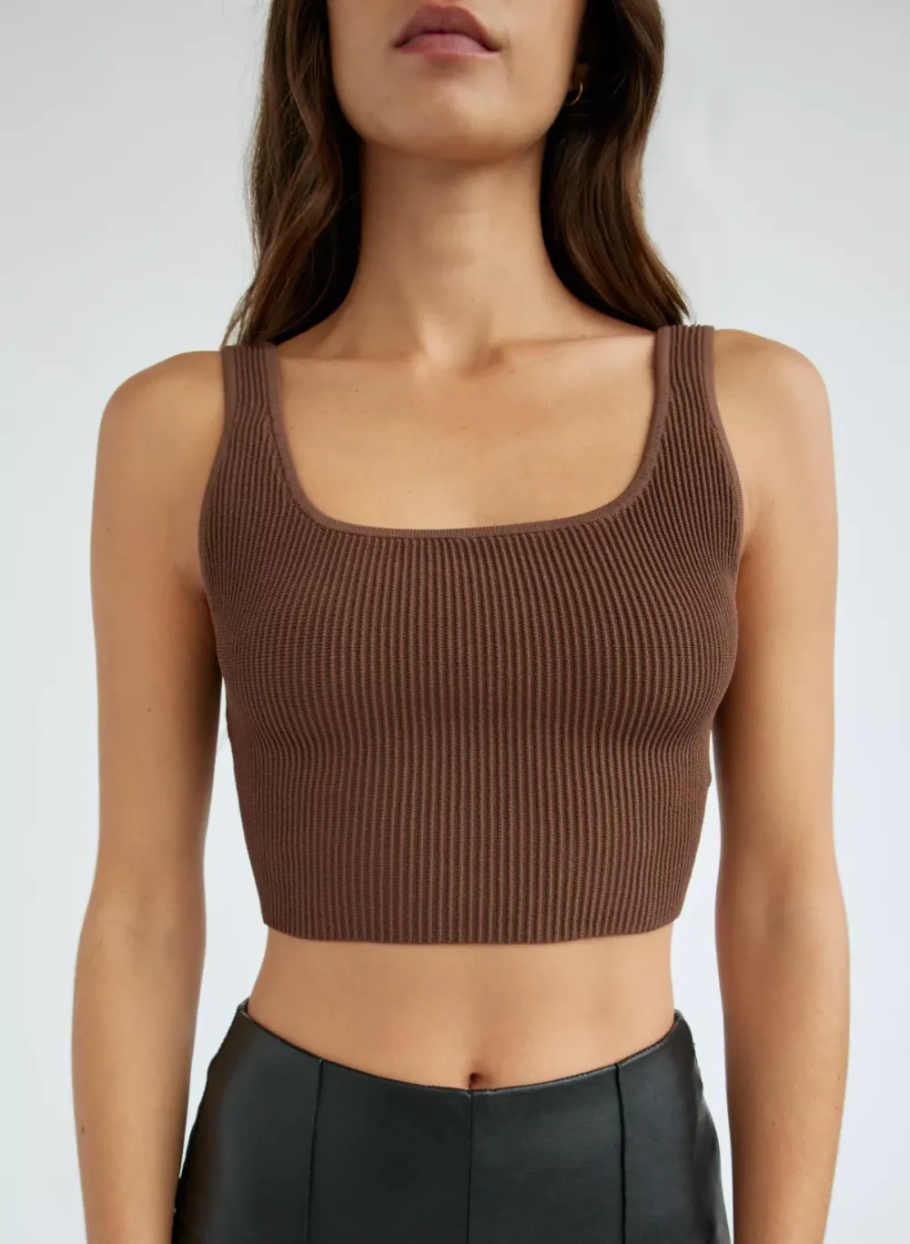 sculpt knit squareneck cropped tank