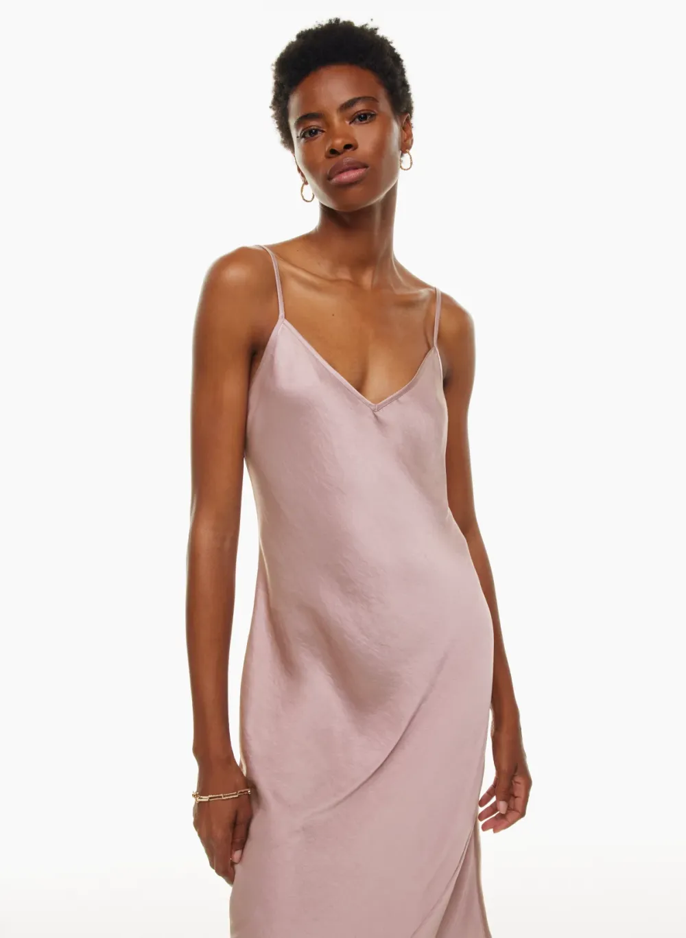 only slip satin midi dress