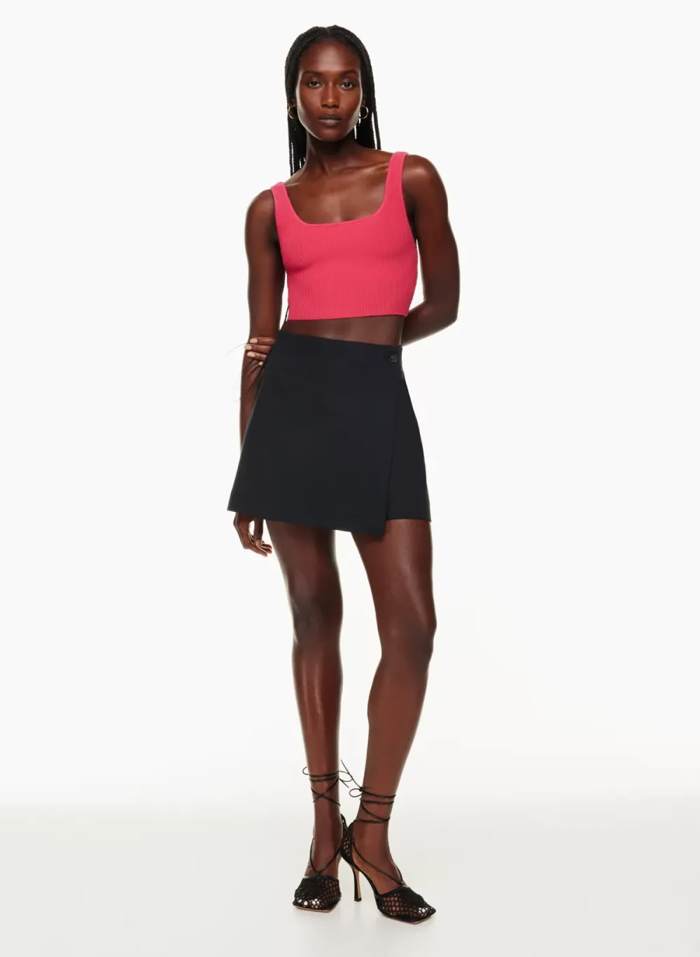 sculpt knit squareneck cropped tank