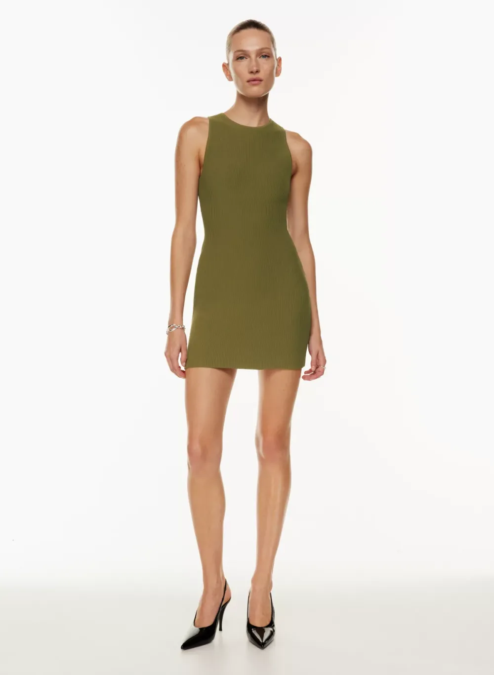 sculpt knit racer mini dress