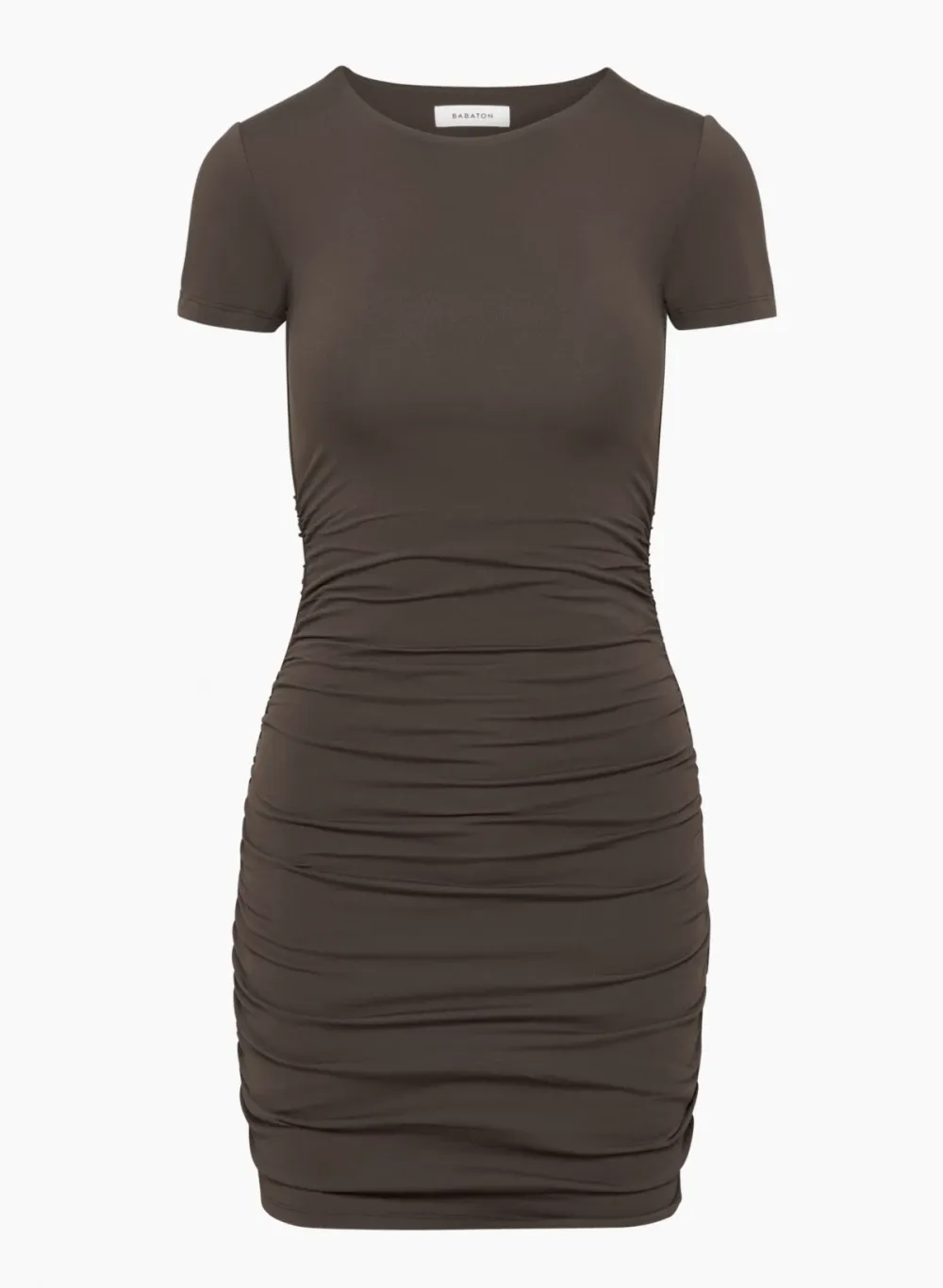 contour ruched mini dress