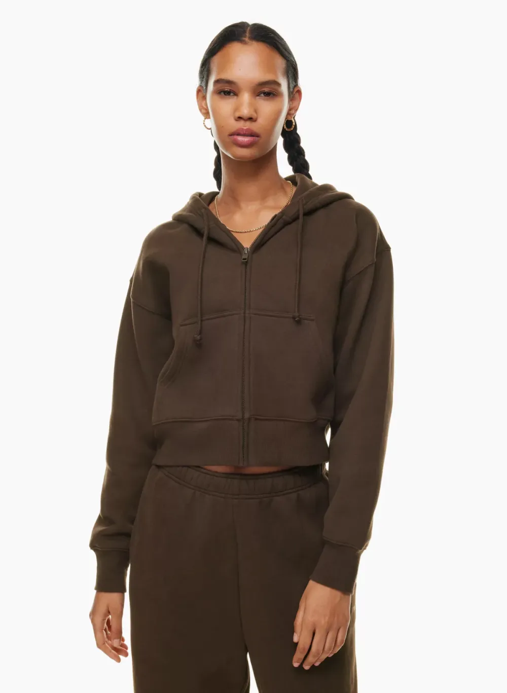 cozy fleece boyfriend boxy zip hoodie