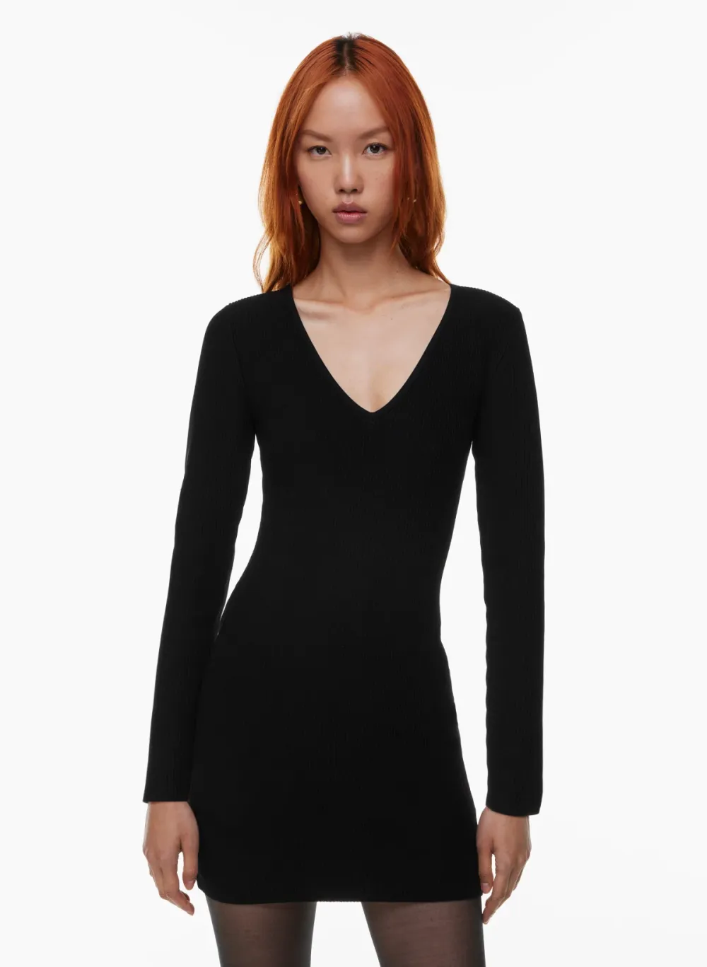 sculpt knit v-neck dress