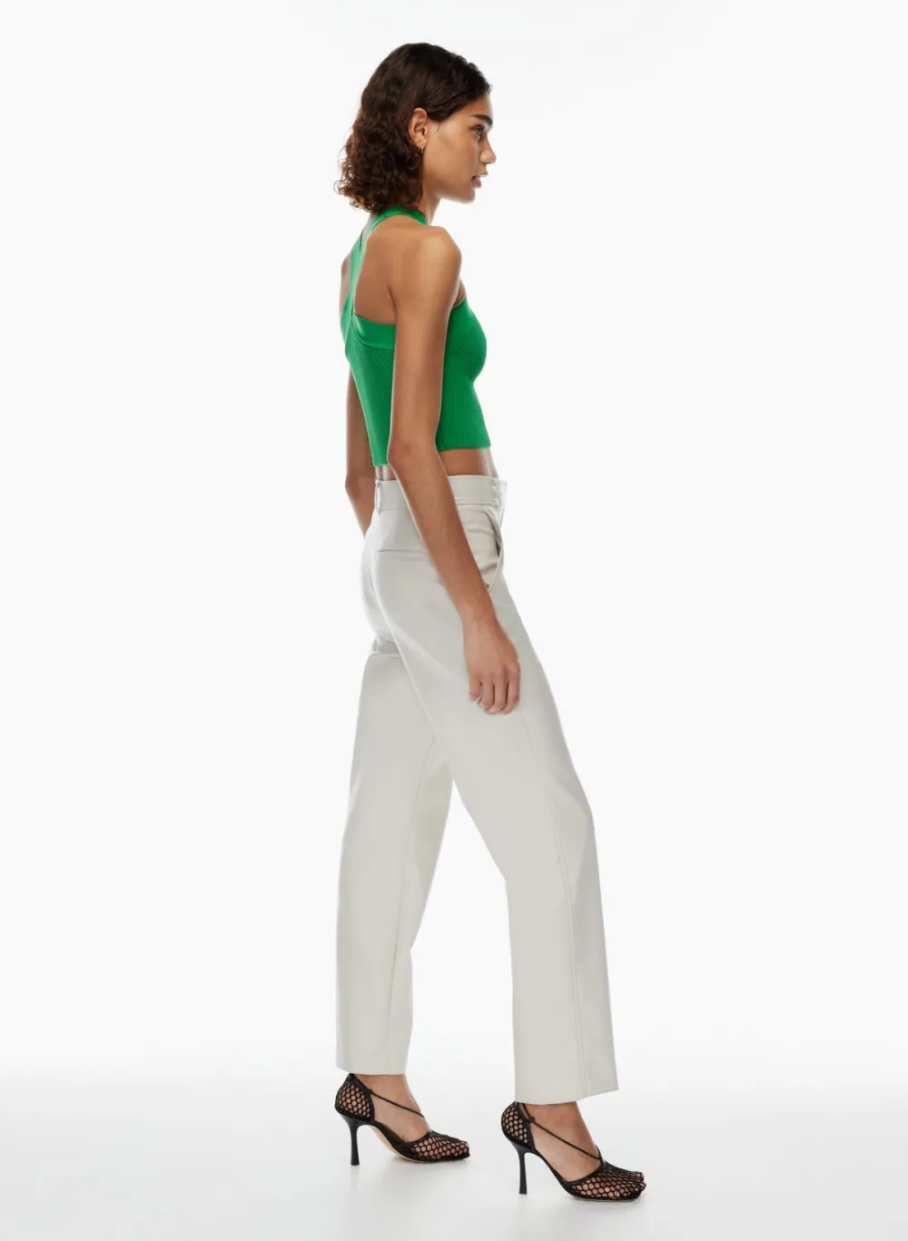 sculpt knit criss cross cropped tank