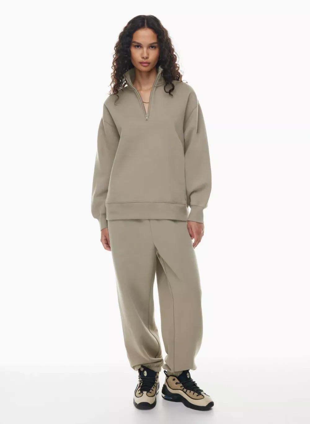 cozy fleece boyfriend 1/4 zip sweatshirt