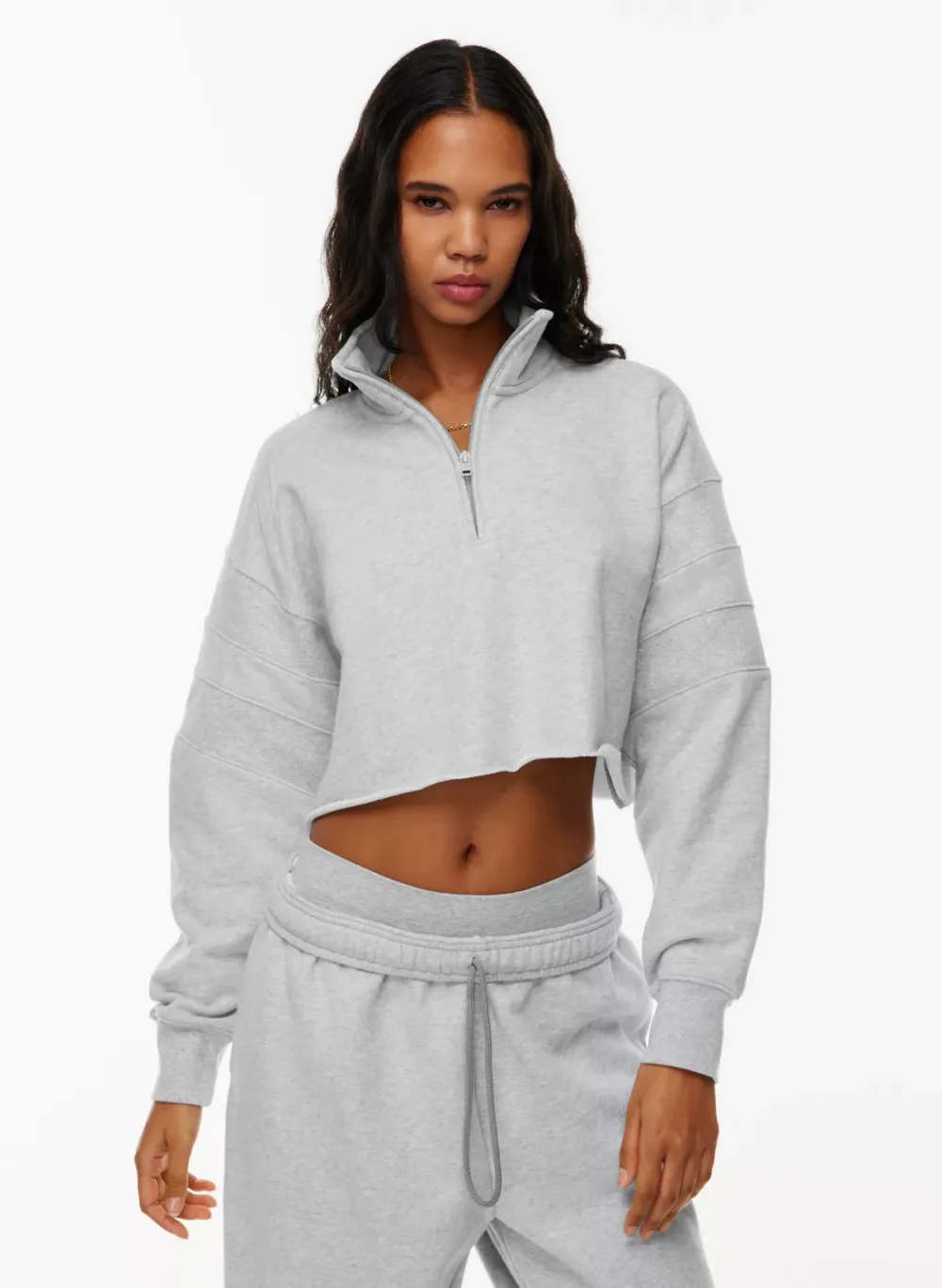 terry fleece mega 1⁄2 zip sweatshirt