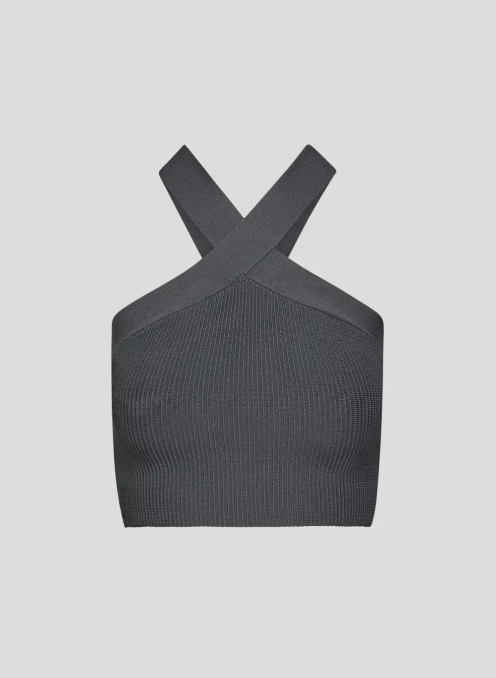 sculpt knit criss cross cropped tank