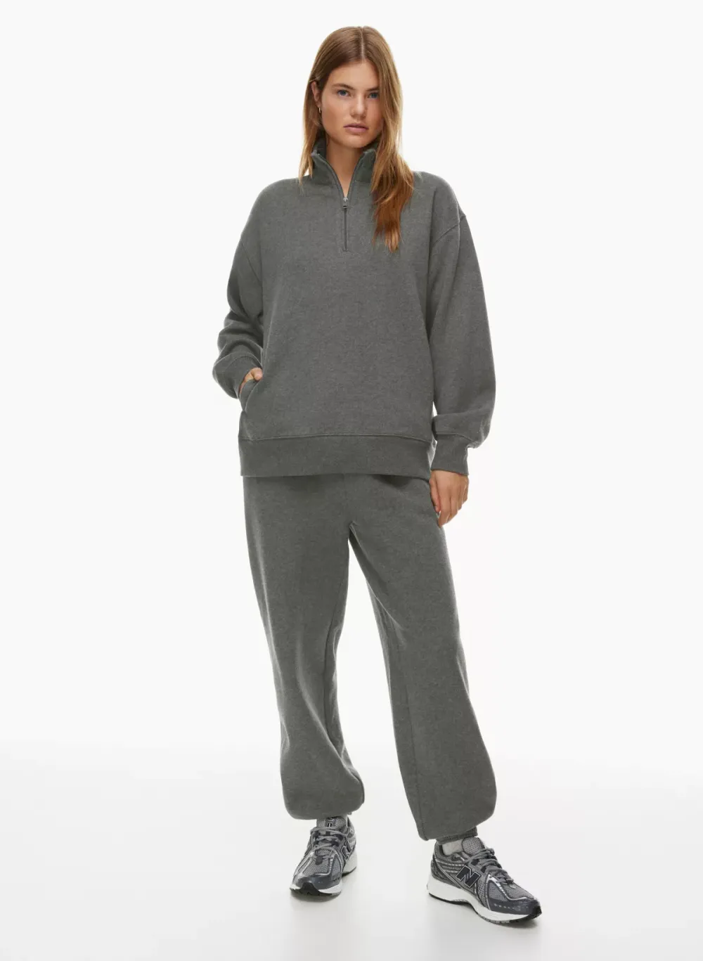 cozy fleece boyfriend 1/4 zip sweatshirt