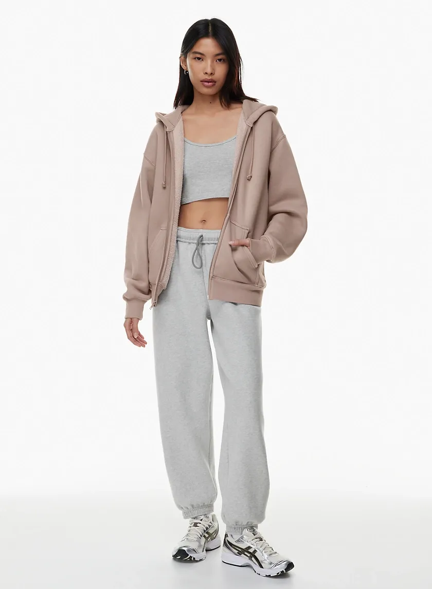 bubble fleece boyfriend zip hoodie