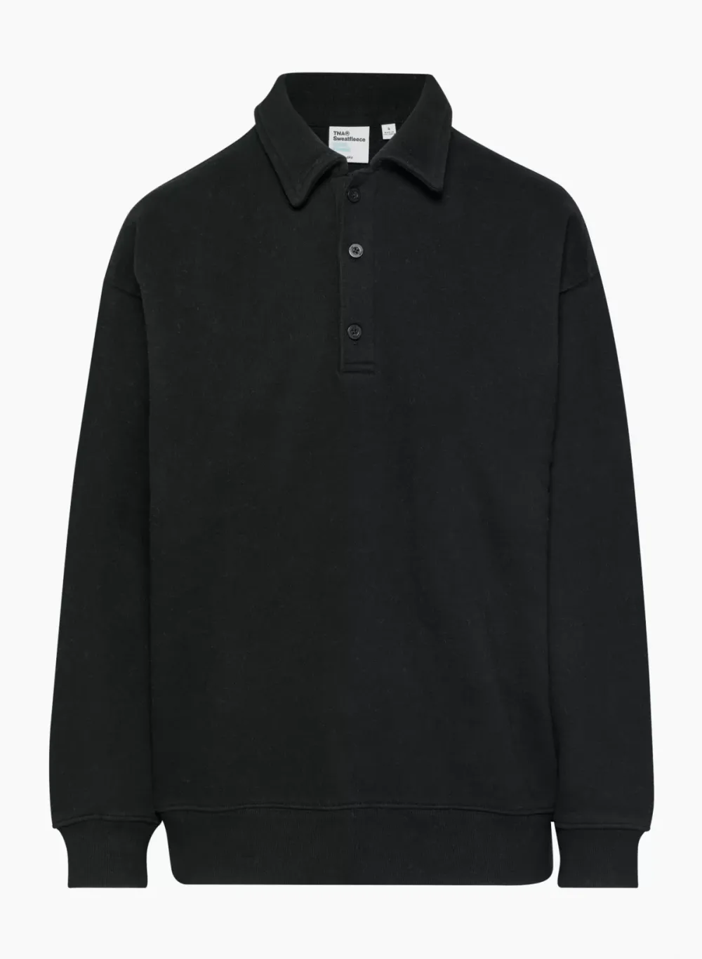 cozy fleece boyfriend polo sweatshirt