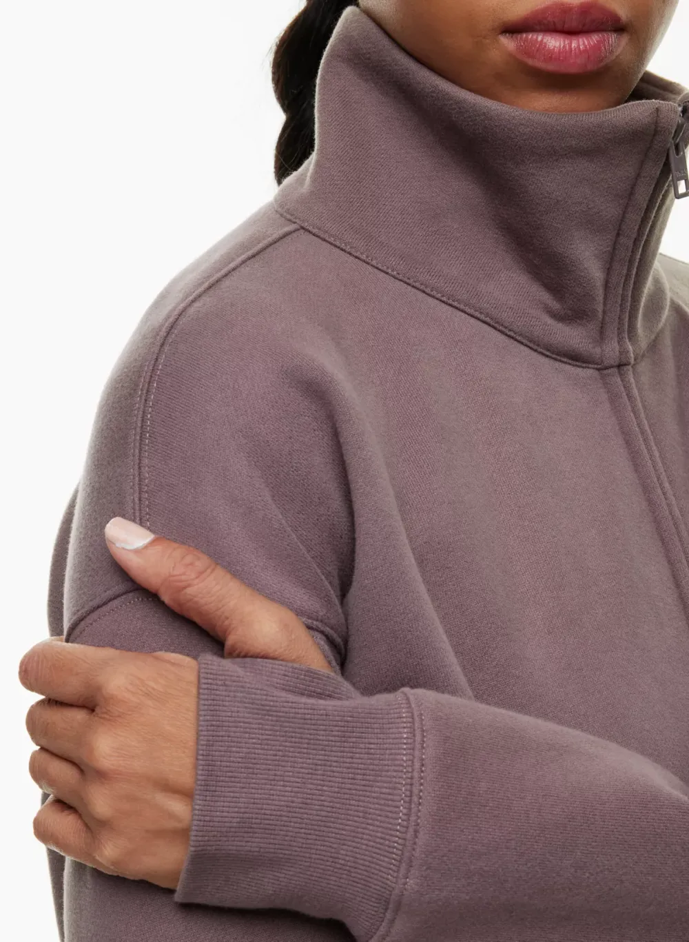 cozy fleece boyfriend boxy zip-up sweatshirt