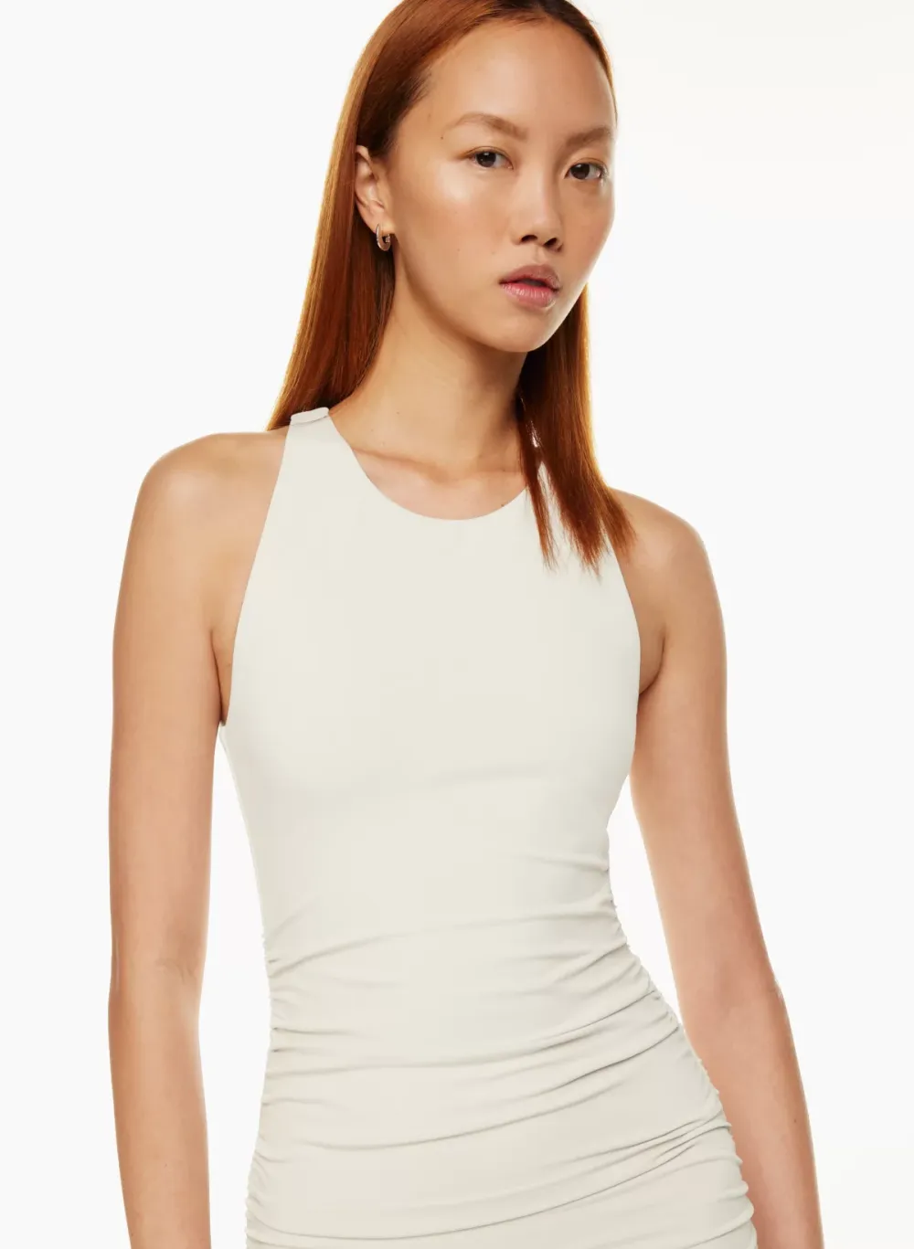 contour ruched racer mini dress