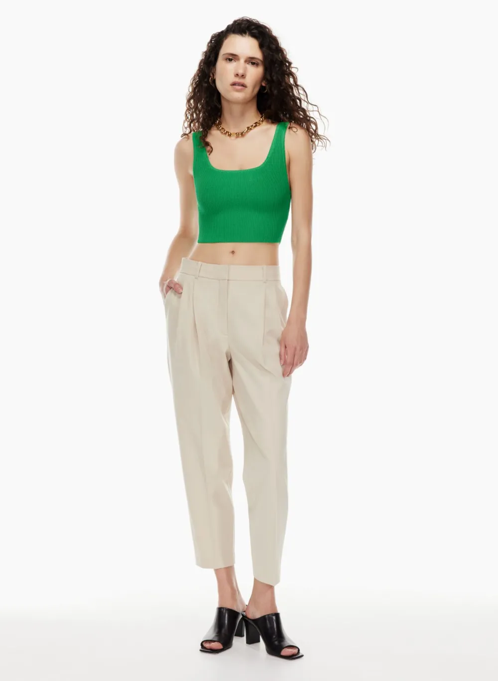 sculpt knit squareneck cropped tank