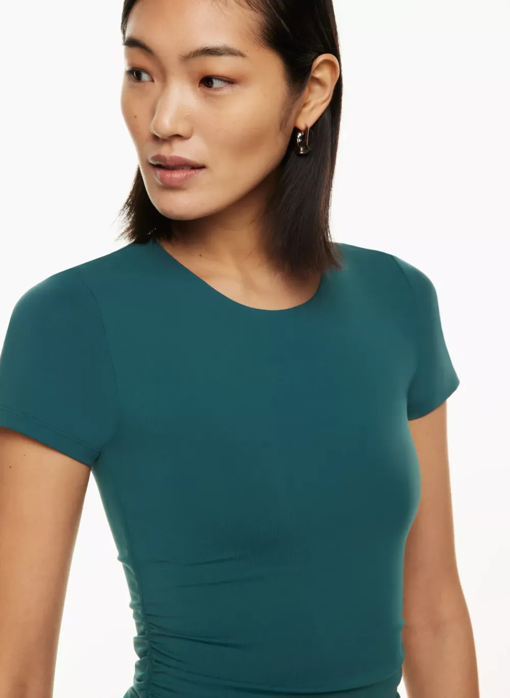 contour ruched mini dress