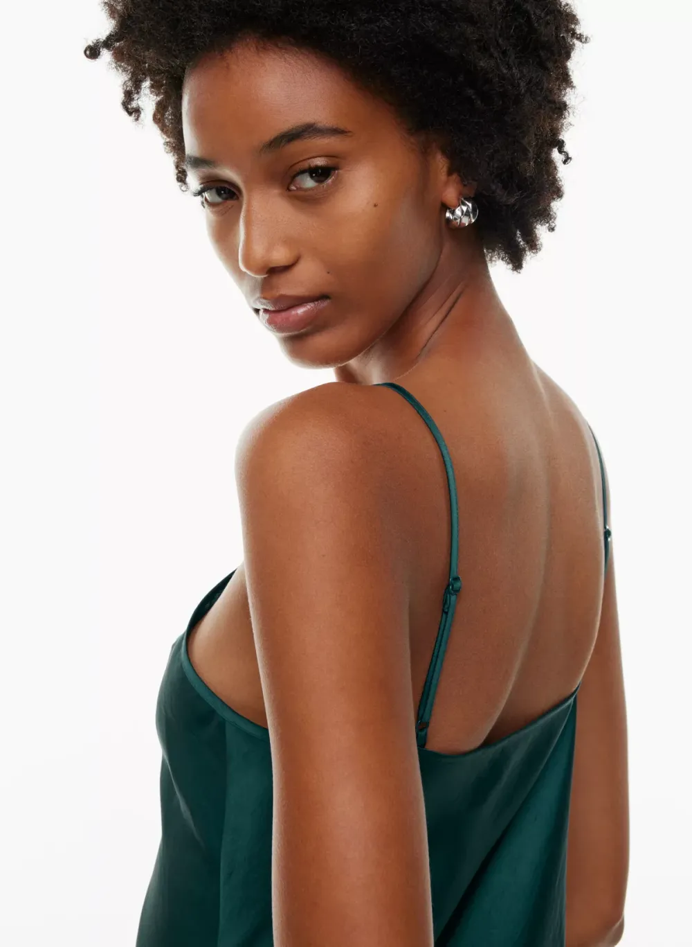 only slip satin midi dress