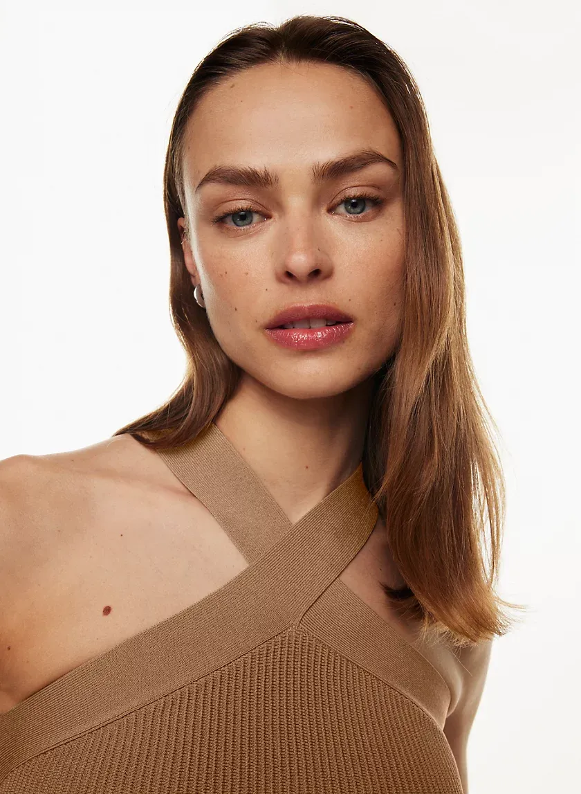 sculpt knit criss cross tank