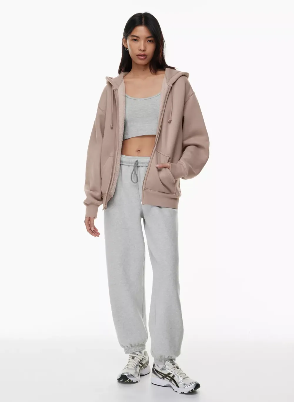 bubble fleece boyfriend zip hoodie