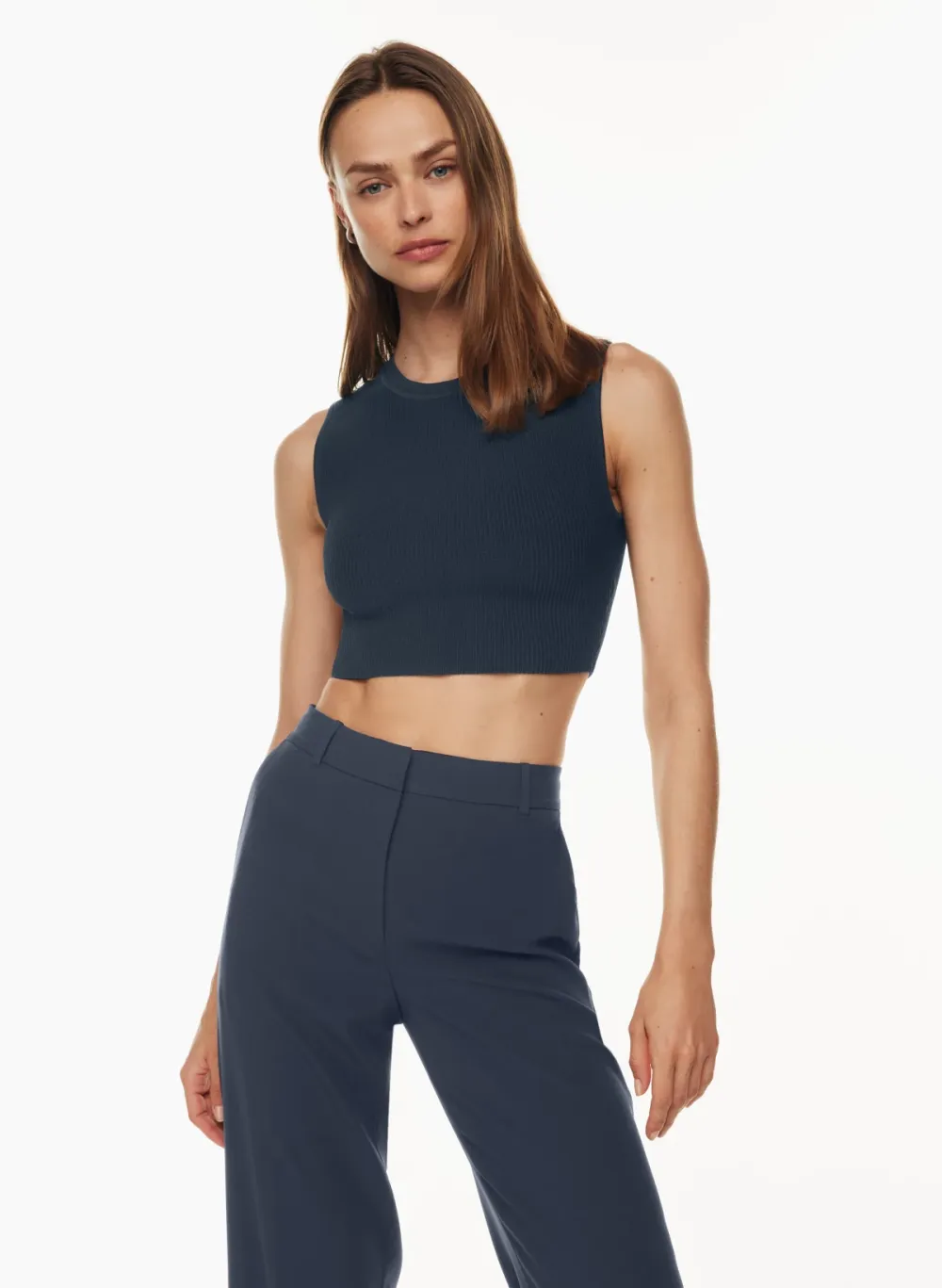 sculpt knit muscle cropped tank