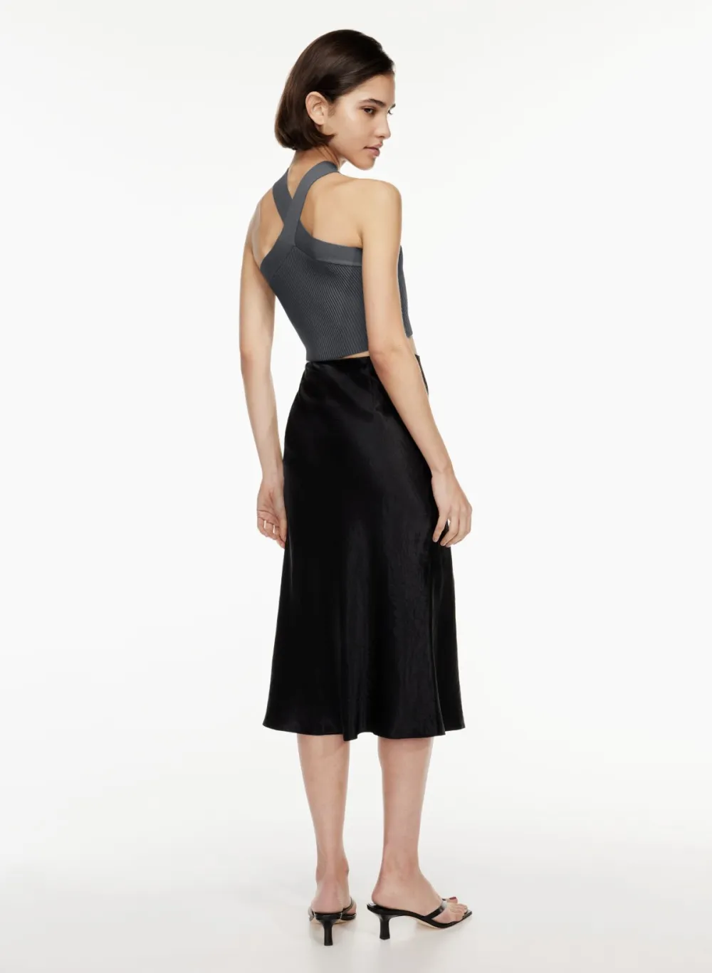 sculpt knit criss cross cropped tank