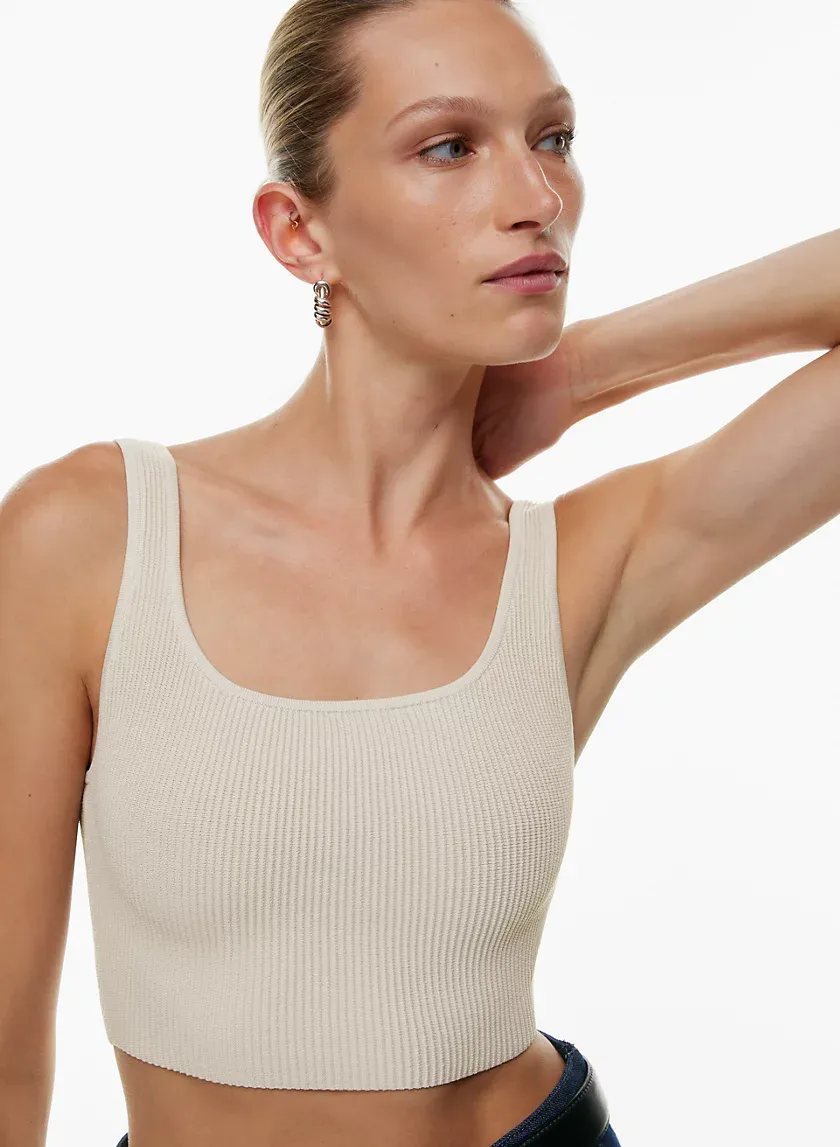 sculpt knit squareneck cropped tank